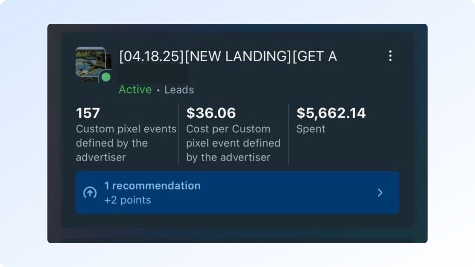 Ad spend report showing over $5,000 spent on a successful campaign