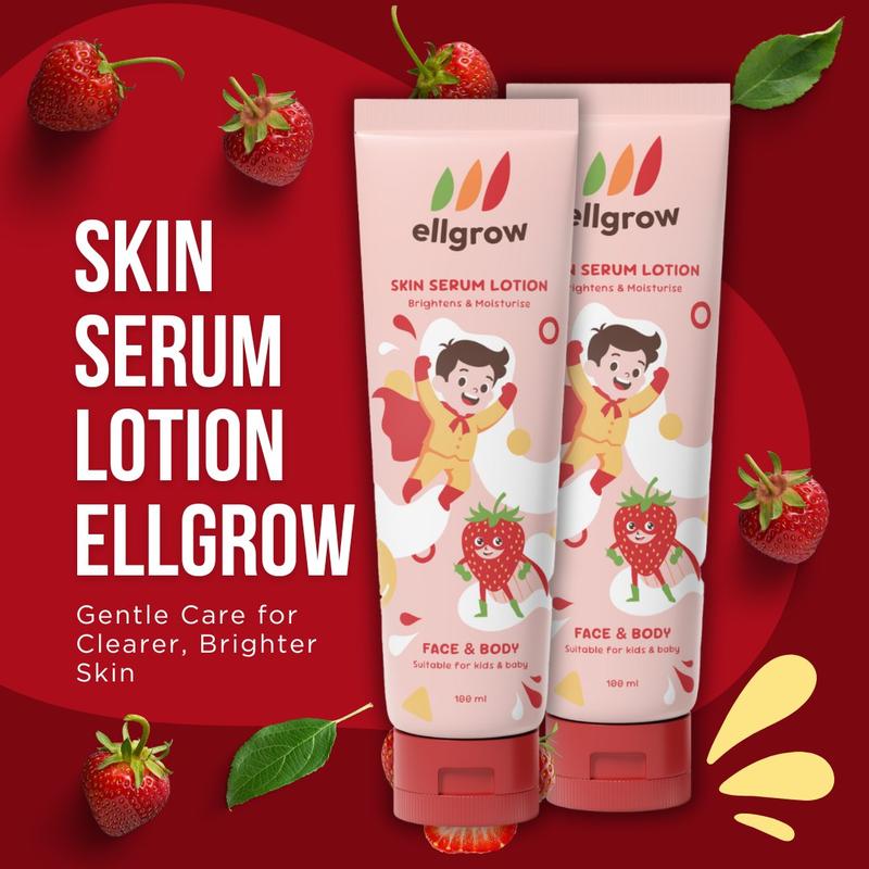 Hero Ellgrow — losyen lembut untuk kulit bayi & kanak-kanak, tema pink+merah, suasana kindergarten